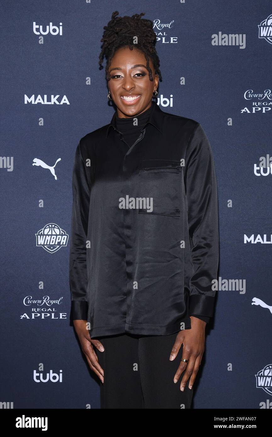 New York, USA. 29th Jan, 2024. Nneka Ogwumike attends the 'Shattered Glass: A WNBPA Story' premiere in New York, NY, January 29, 2024. (Photo by Anthony Behar/Sipa USA) Credit: Sipa USA/Alamy Live News Stock Photo