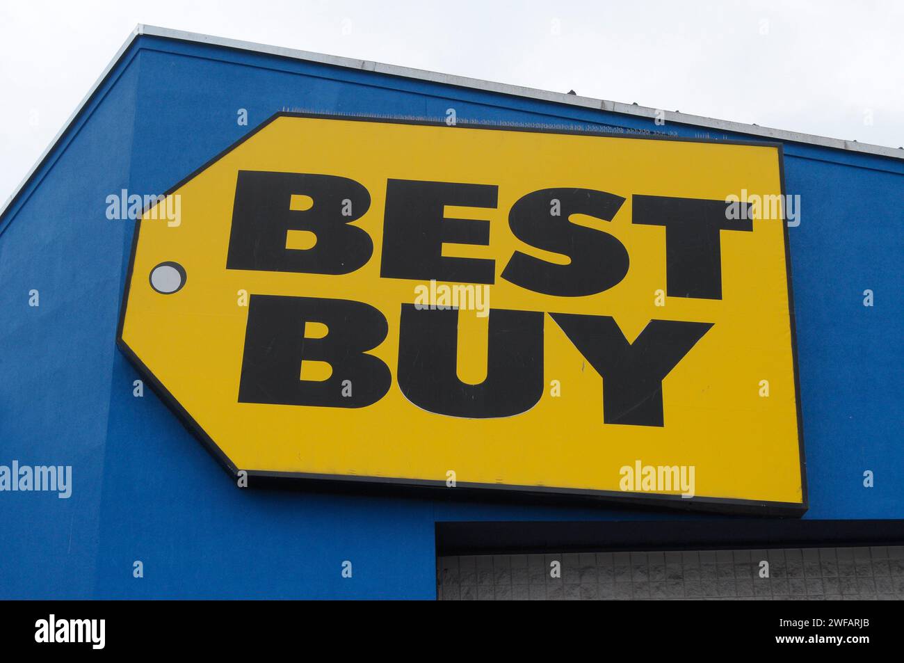 New York, United States. 29th Jan, 2024. The Best Buy logo is seen on a