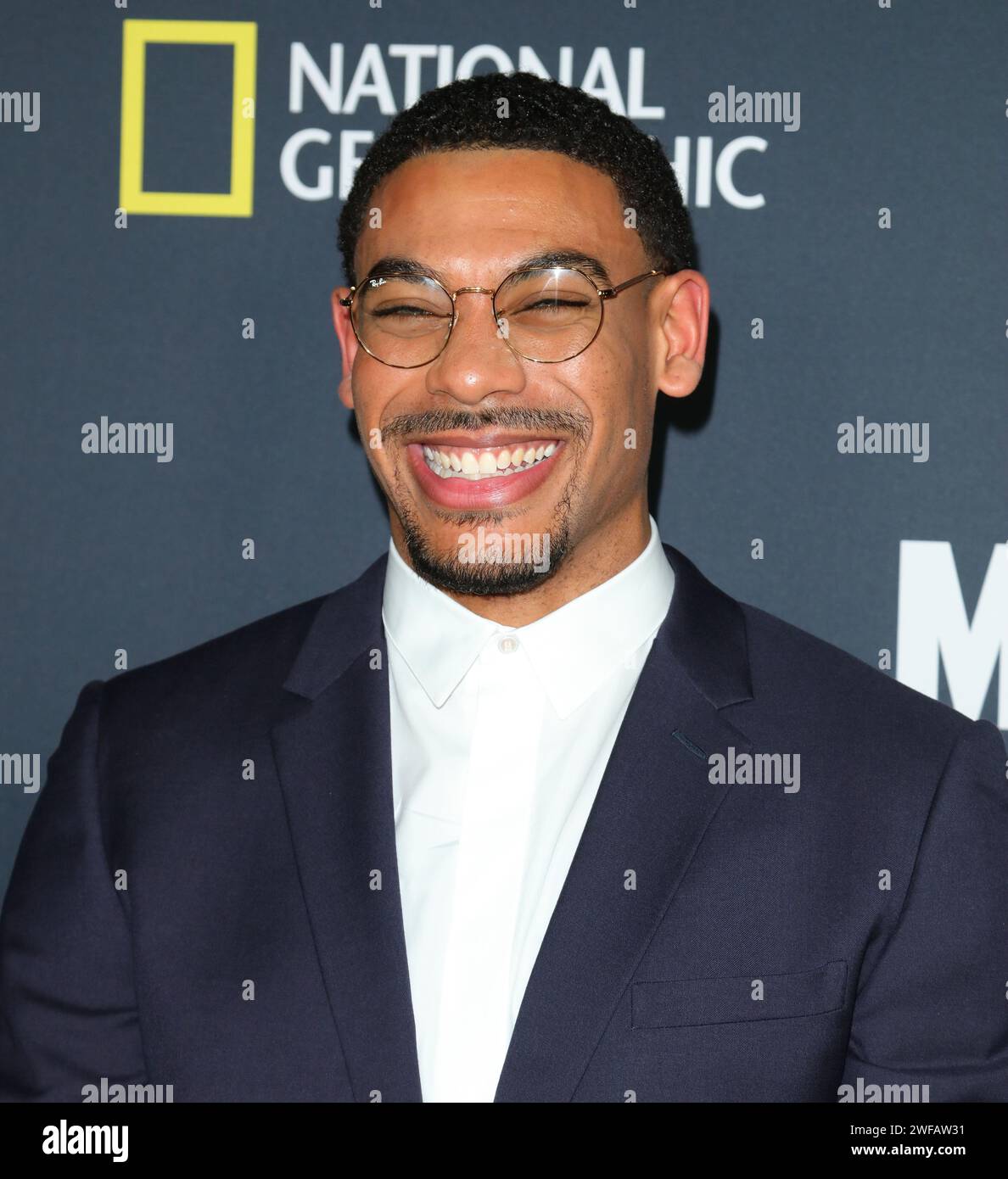 Aaron Pierre arrives at The red carpet for National Geographic's