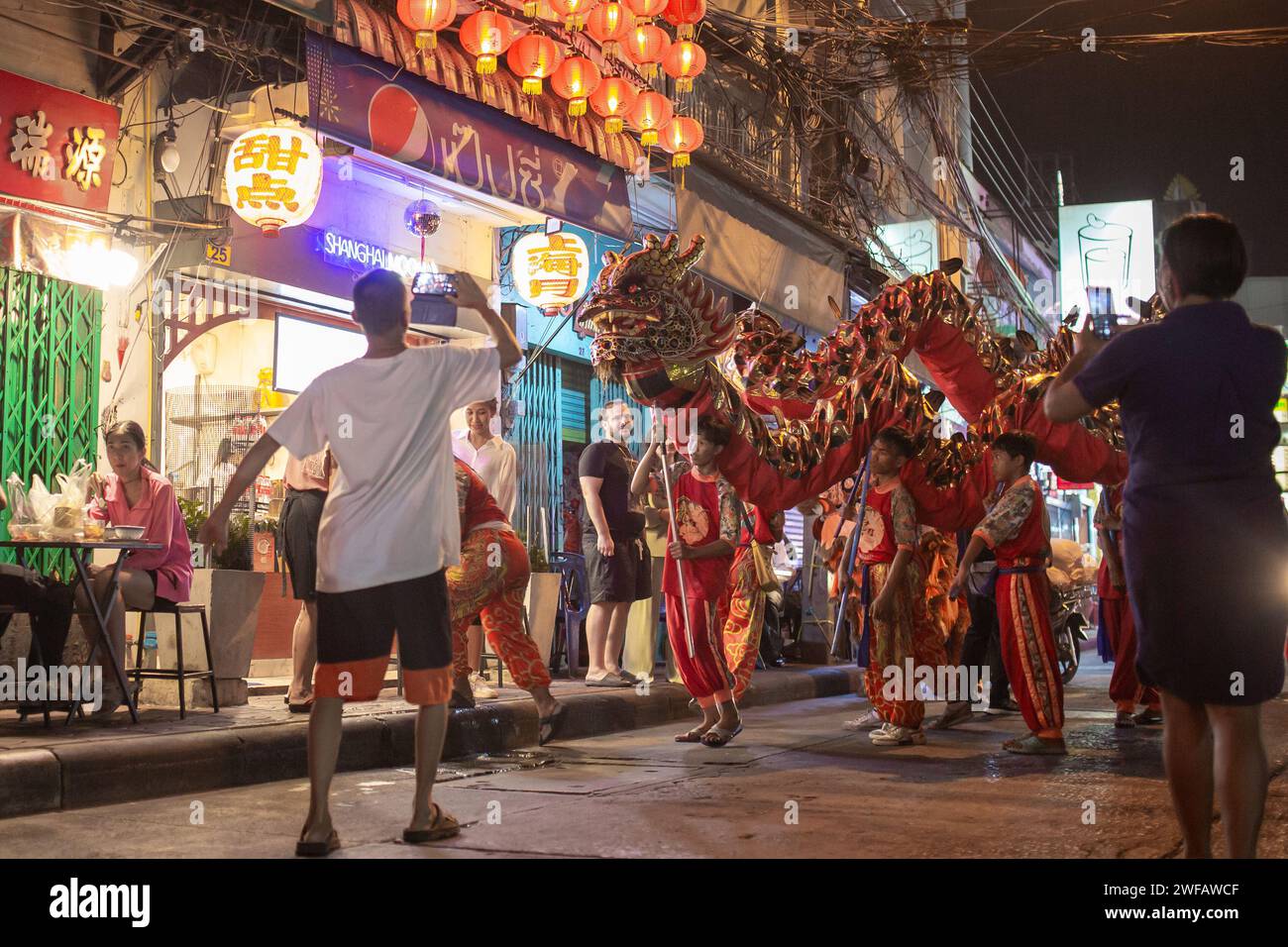 Bangkok, Thailand - January 17, 2023: Chinese New Year celebrations on the streets of Bangkok, Thailand. Stock Photo