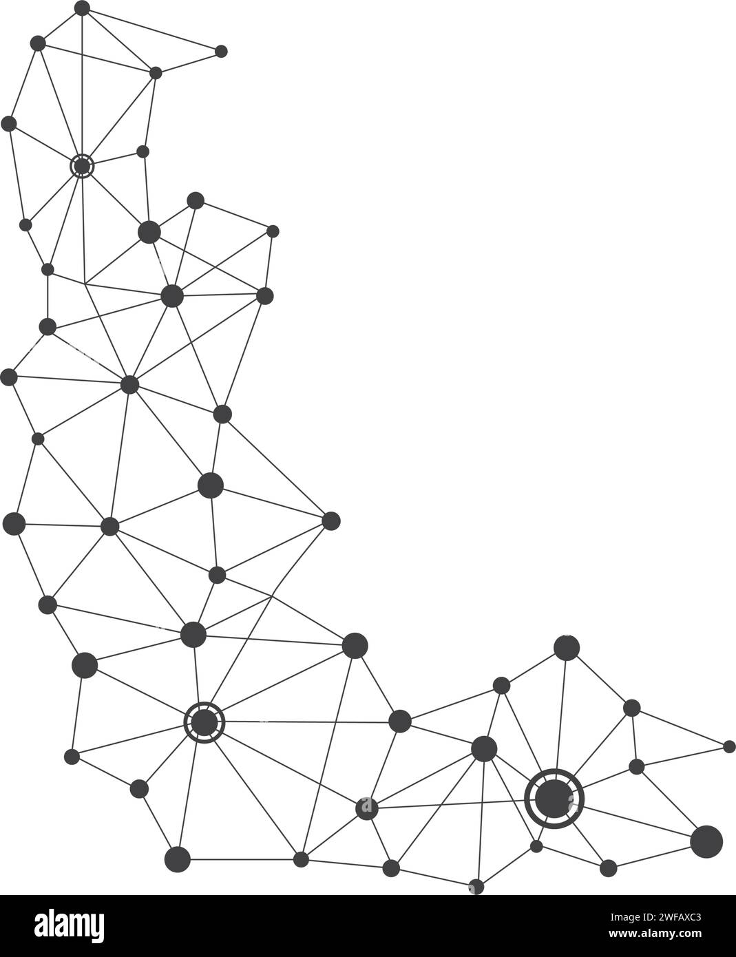 Polygonal Space Background with Connecting Dots and Lines vector Stock ...