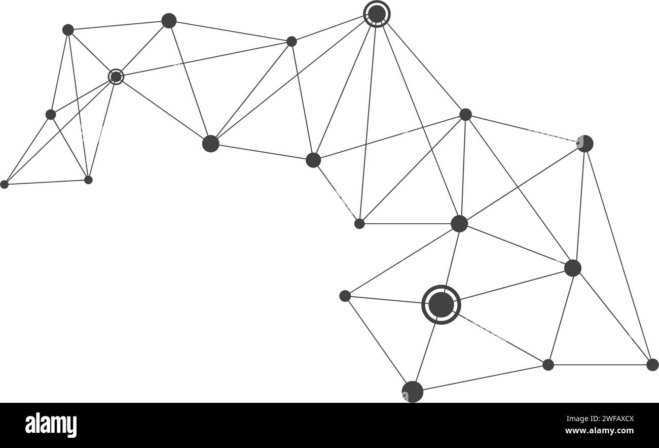 Polygonal Space Background with Connecting Dots and Lines vector Stock ...
