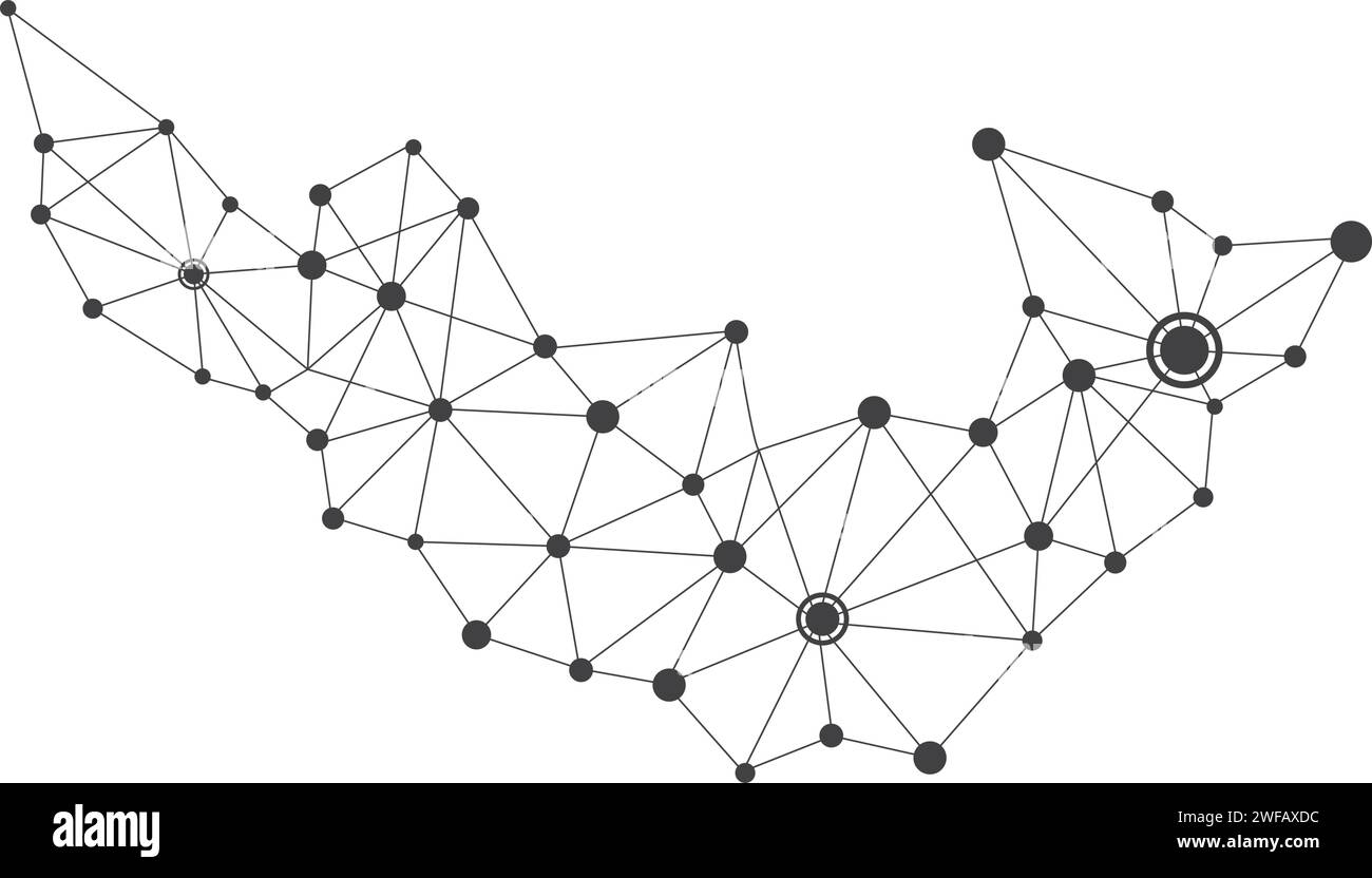Polygonal Space Background with Connecting Dots and Lines vector Stock ...