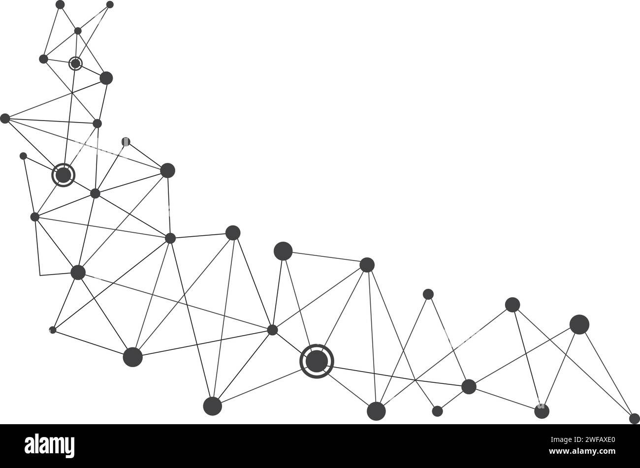 Polygonal Space Background with Connecting Dots and Lines vector Stock ...