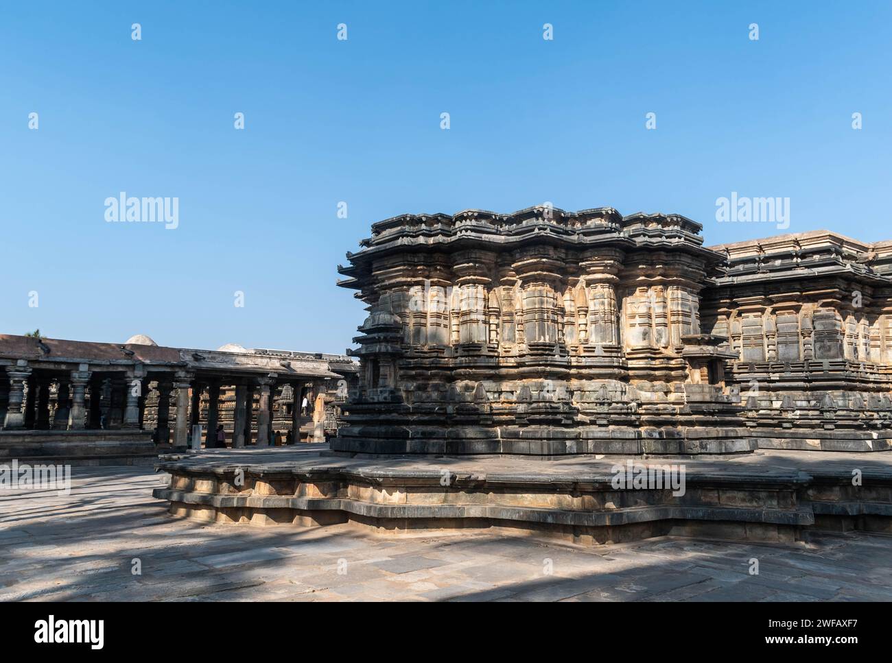 The ancient Hoysala era Chennakeshava temple in the town of Belur in Karnataka. Stock Photo