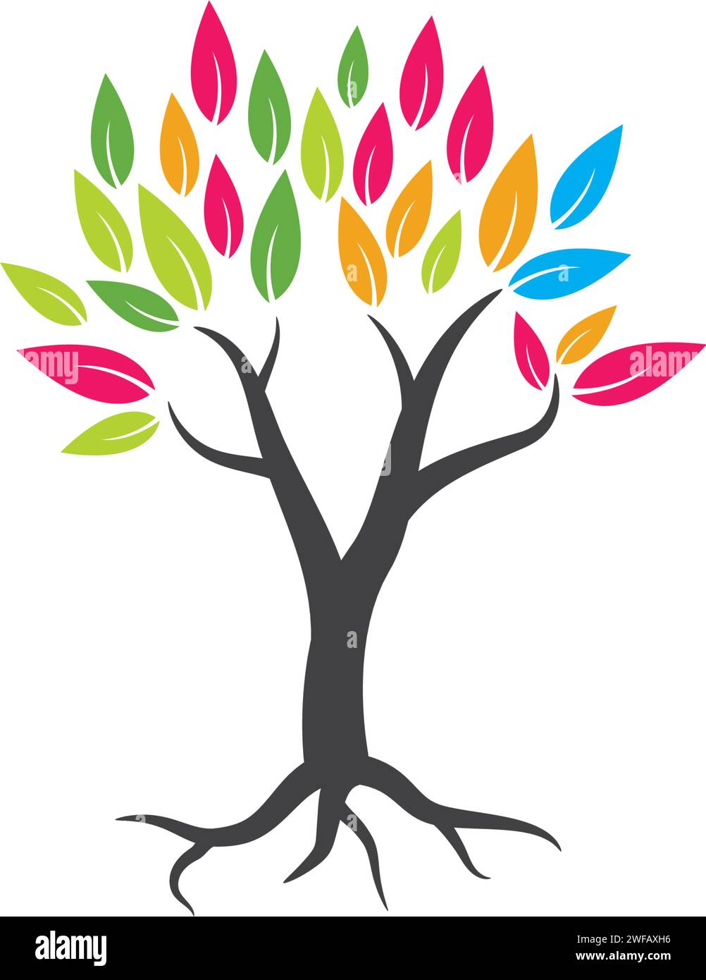 Tree icon concept of a stylized tree with letter Stock Vector