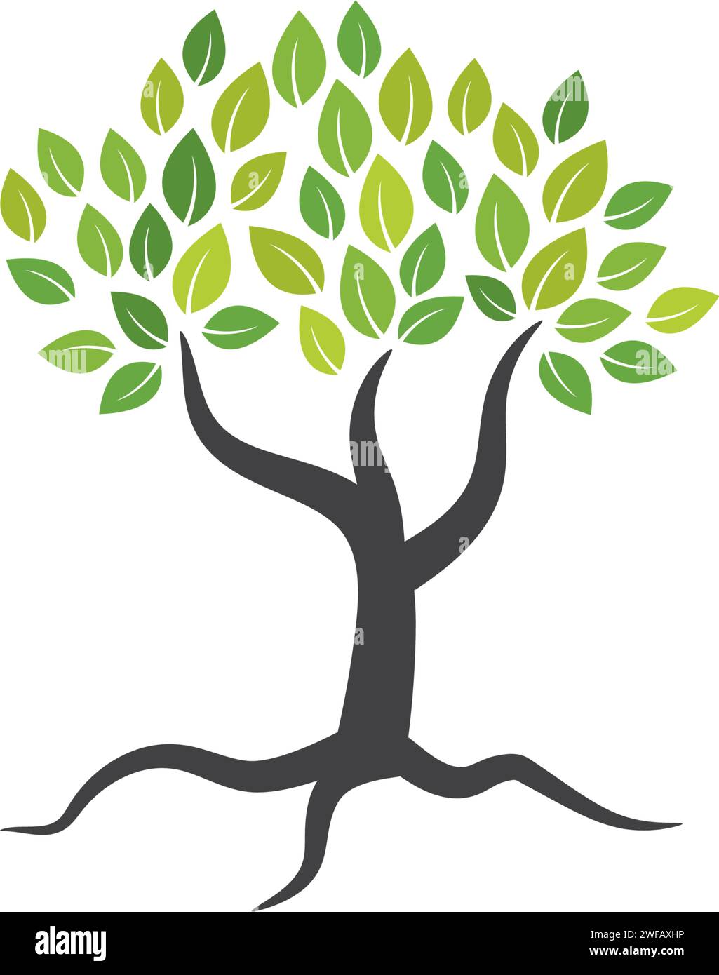 Tree icon concept of a stylized tree with letter Stock Vector