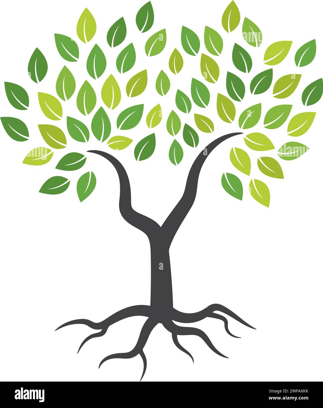 Tree icon concept of a stylized tree with letter Stock Vector