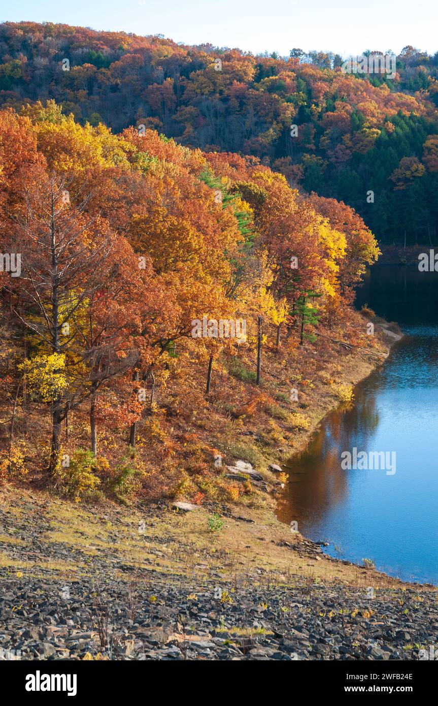 Tionesta Lake in the rugged hills of northwestern Pennsylvania, USA