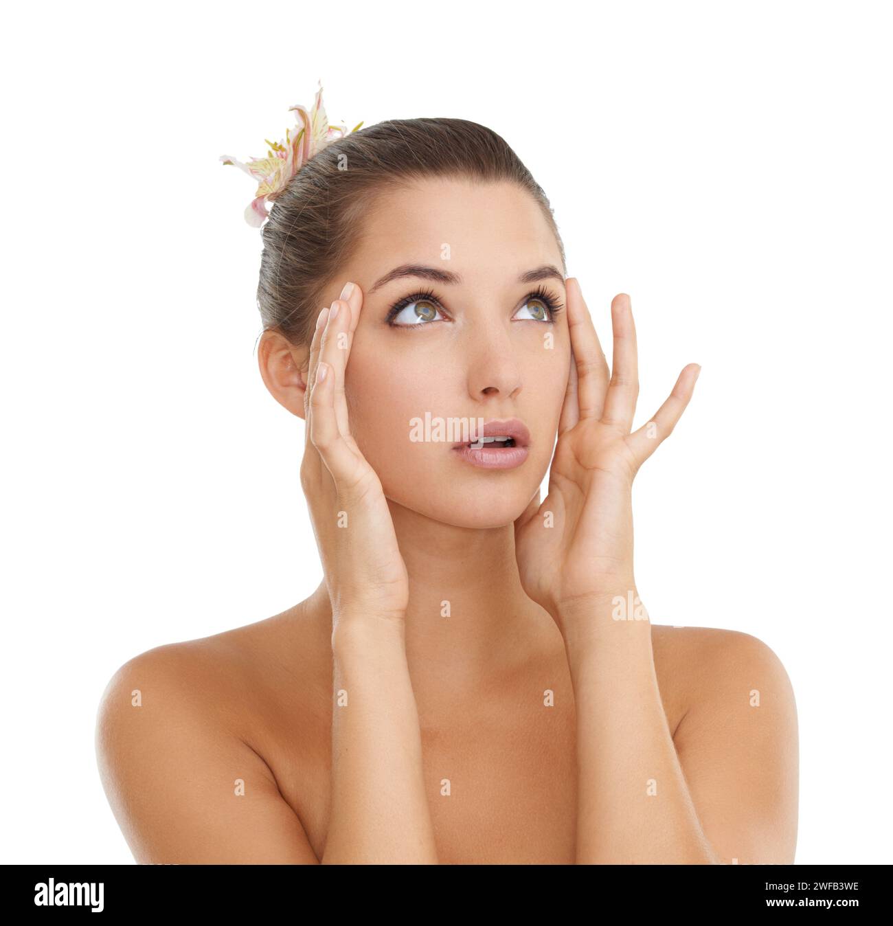 Thinking skincare woman in hi-res stock photography and images - Alamy