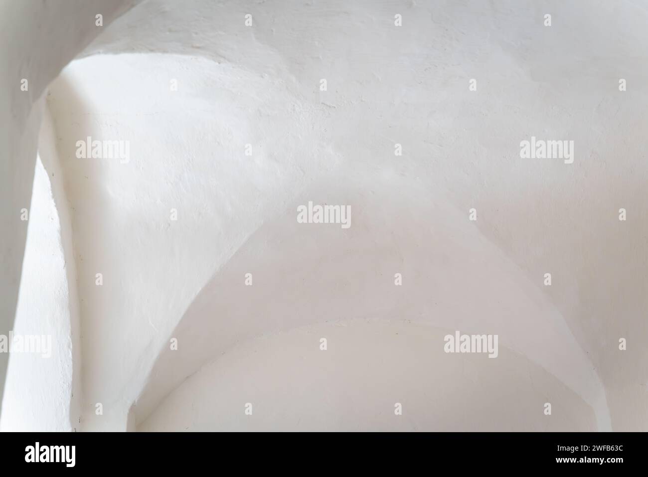 Interior of an old lighthouse. Whitewashed vaults. White background ...