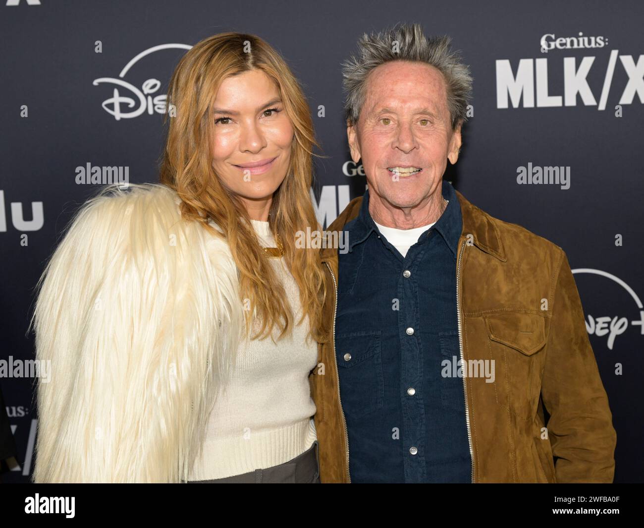 January 29, 2024, Los Angeles, California, United States: Veronica Smile and Brian Grazer attend National Geographic Hosts Premiere Event For Anthology Series ''Genius: MLK/X' (Credit Image: © Billy Bennight/ZUMA Press Wire) EDITORIAL USAGE ONLY! Not for Commercial USAGE! Stock Photo