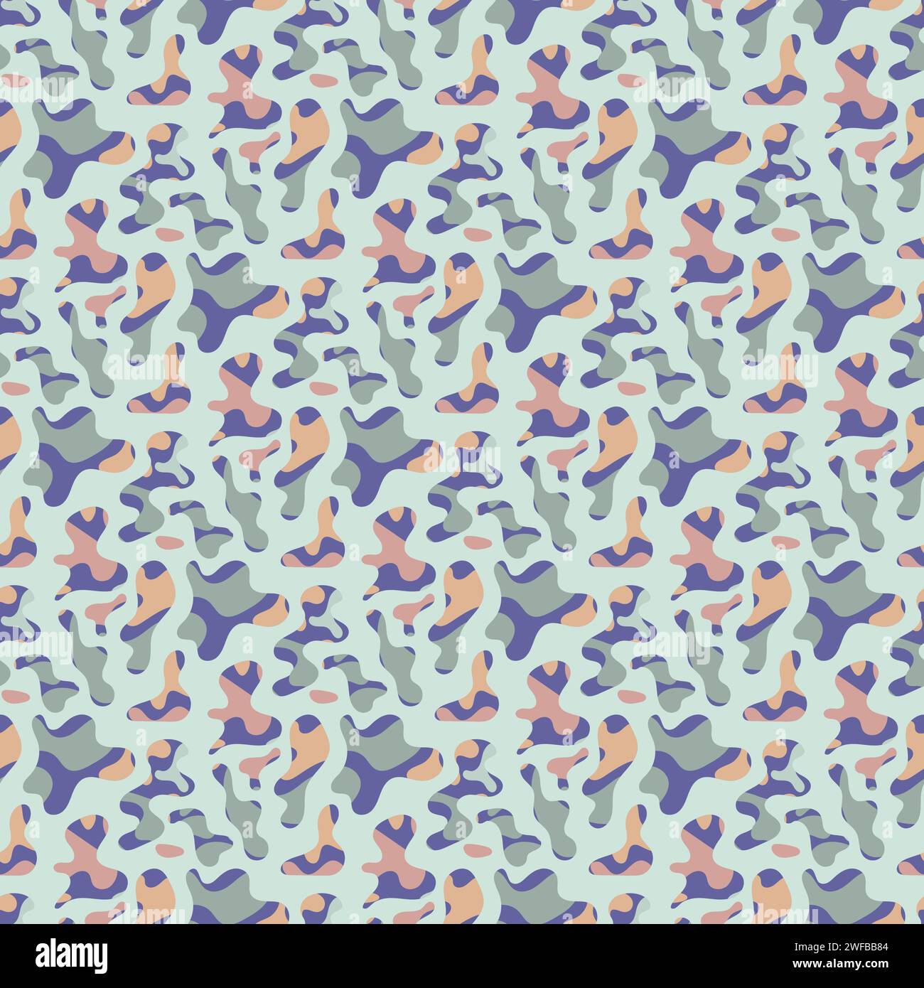 Freeform blob shapes pattern. Abstracts amoeba seamless pattern, freeform organic elements. Stock Vector