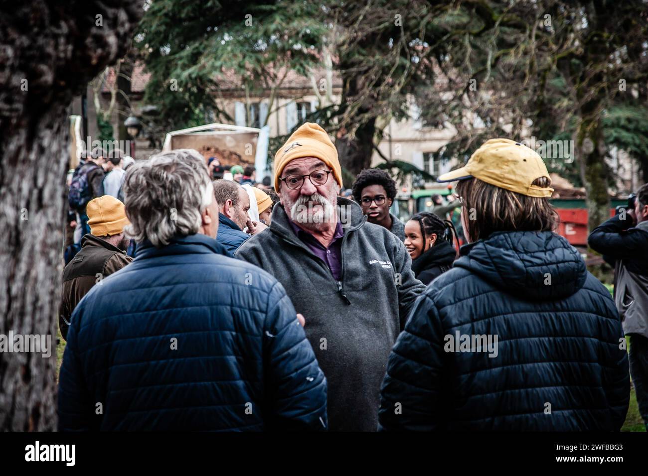 Blocages des agriculteurs Agen Stock Photo