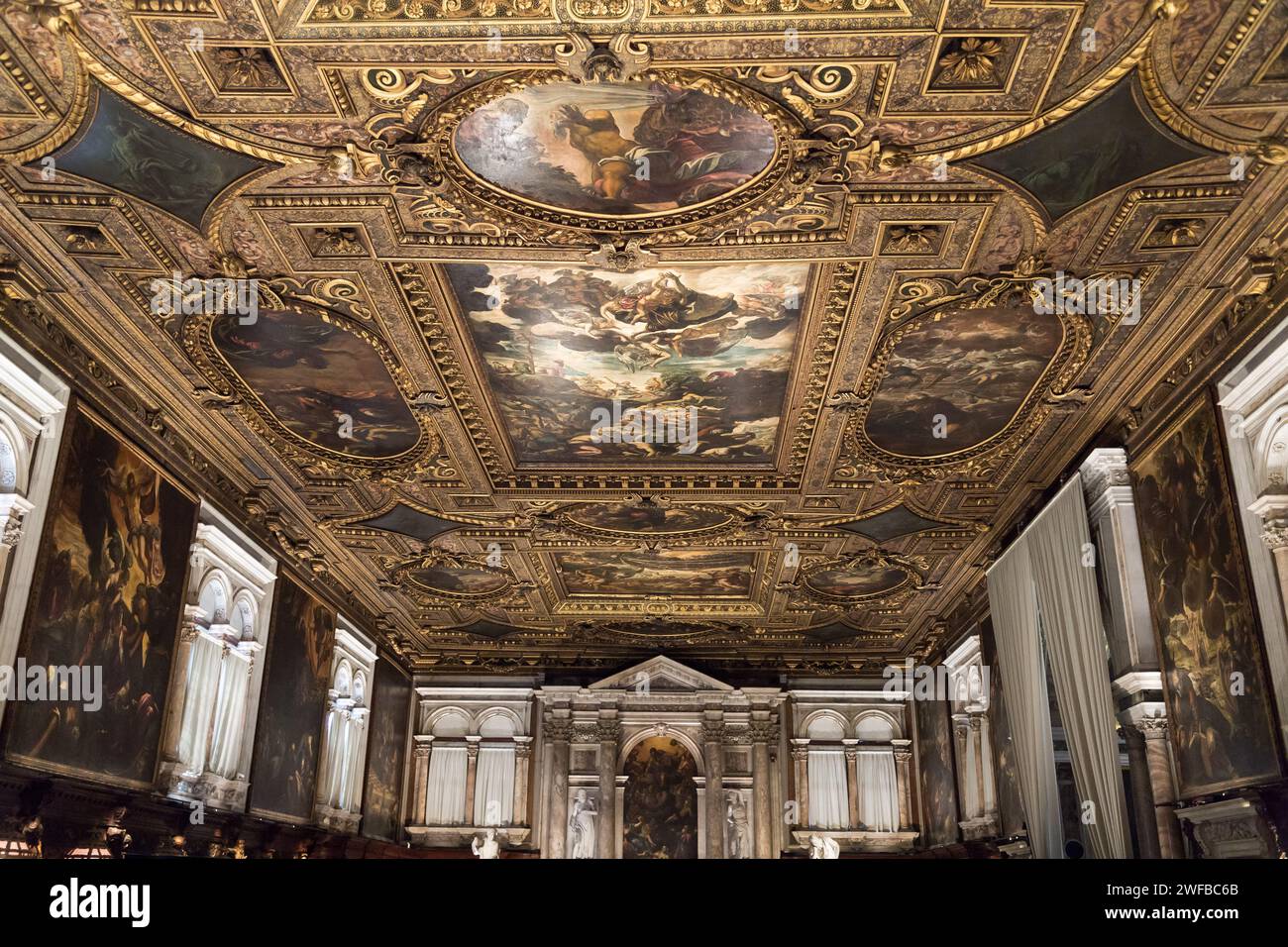 Ceiling Old Testament paintings by Tintoretto in La Sala Superiore in ...