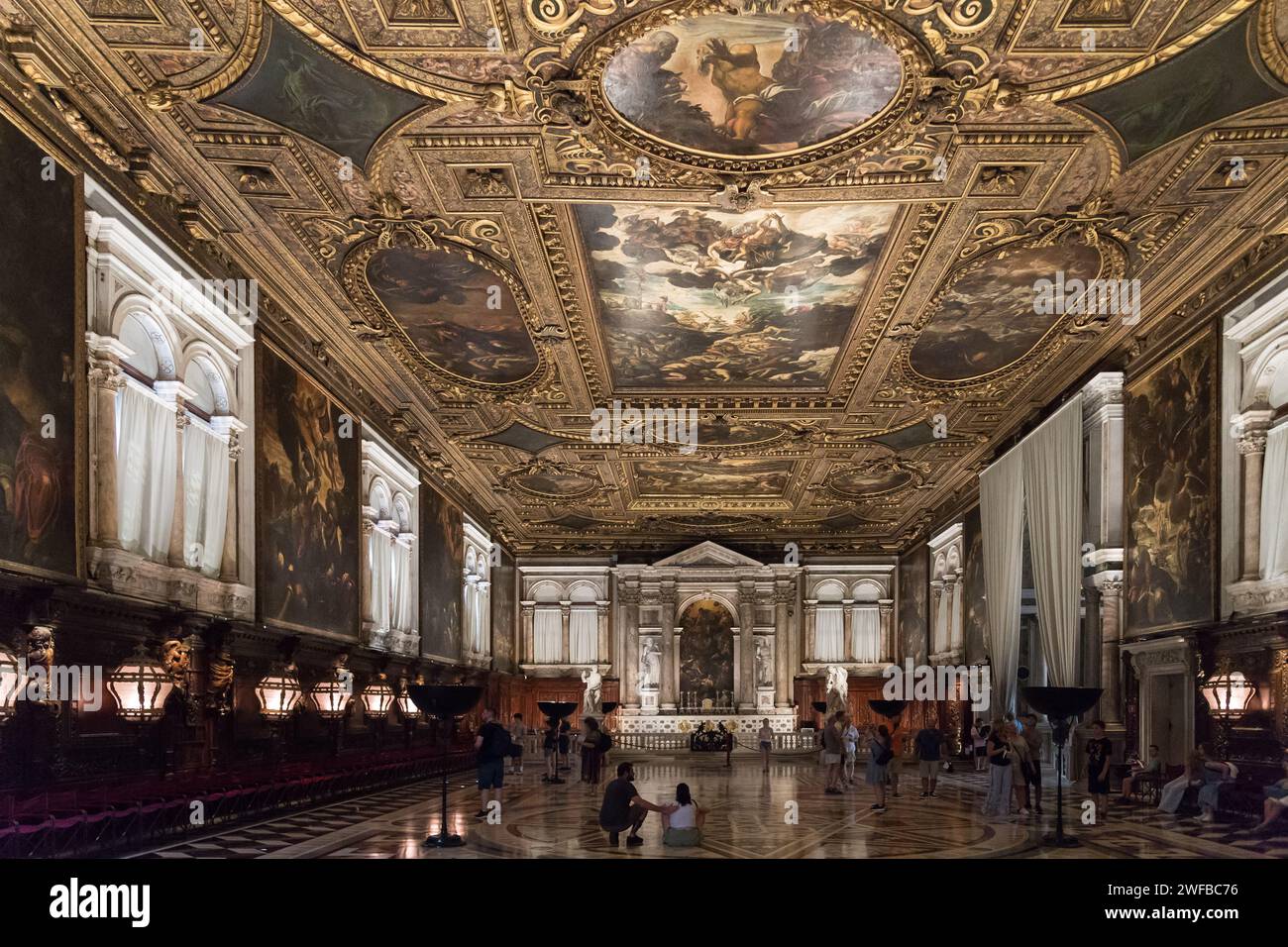 Ceiling Old Testament paintings by Tintoretto in La Sala Superiore in ...