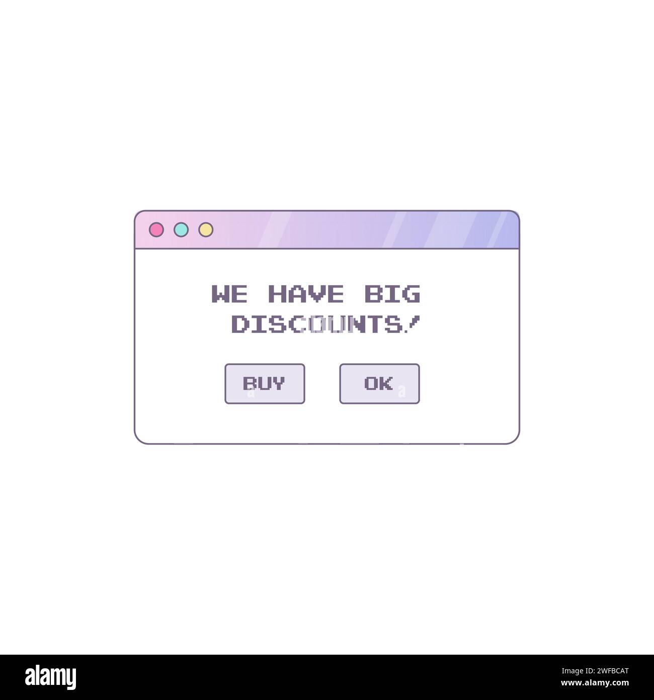y2k interface, Icon, signature popup, store discounts, sale  interface element vector Stock Vector