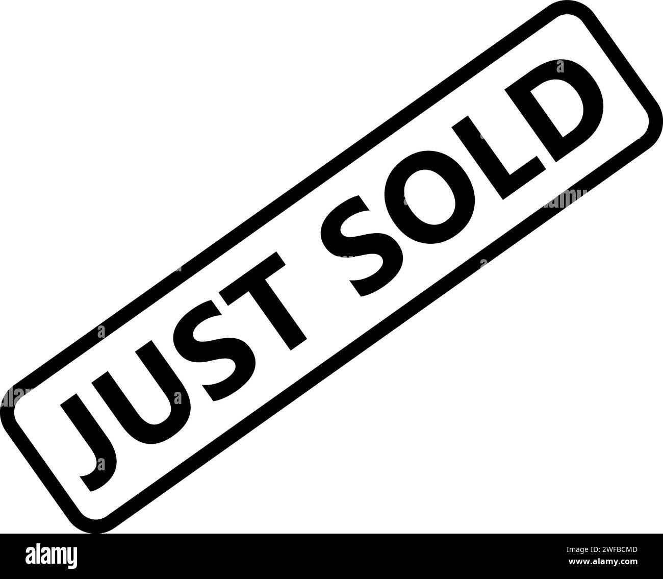 Just Sold icon. Banner label just sold sign. Just Sold logo. flat style. Stock Photo