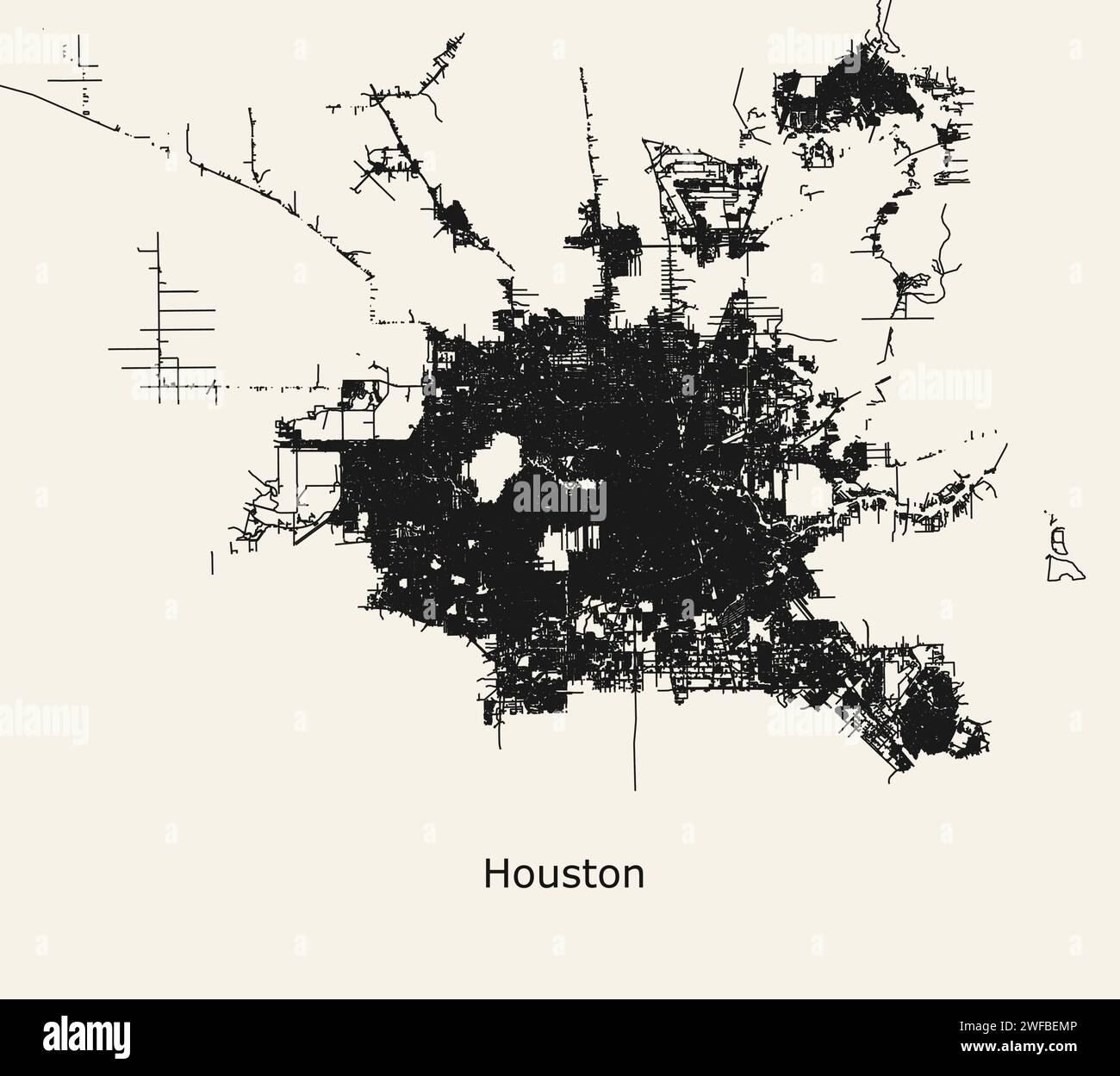 City road map of Houston, Texas, USA Stock Vector Image & Art Alamy