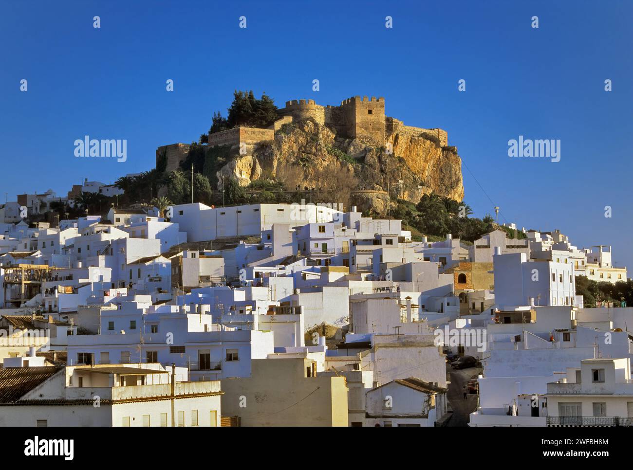 Castillo de Salobreña, Arab fortress, 10th century, over town of Salobrena, Costa Tropical, Granada province, Andalusia, Spain Stock Photo