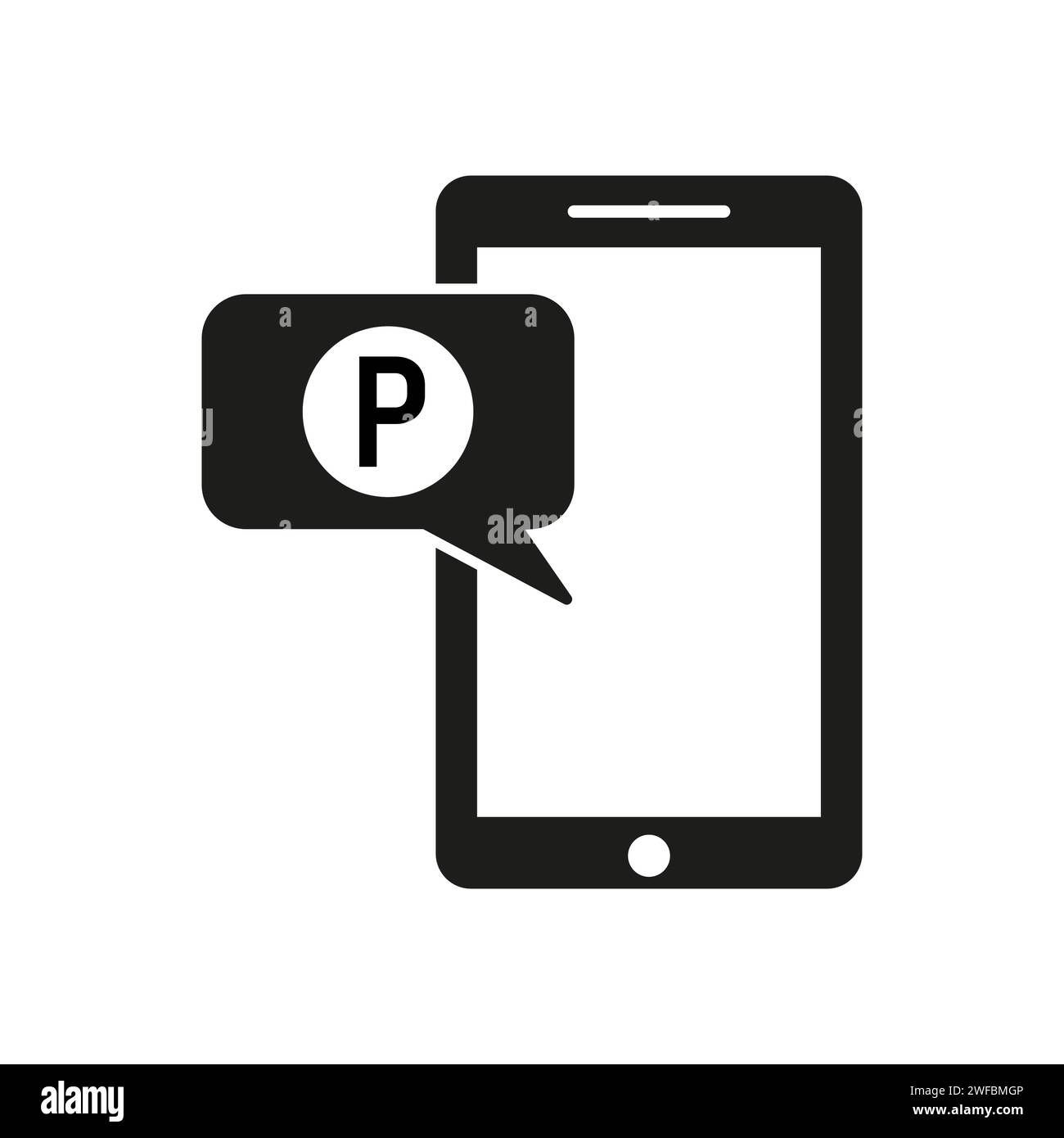 Phone parking bubble icon. Vector illustration. EPS 10. Stock image. Stock Vector