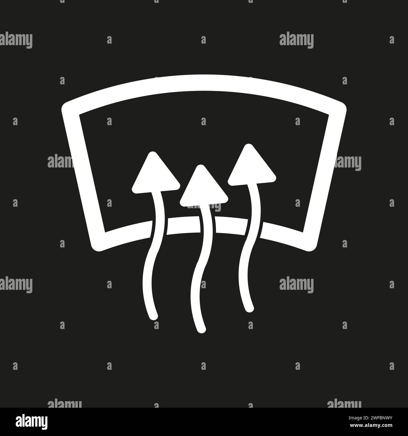 Rear window defrost dashboard icon. Vector illustration. EPS 10. Stock