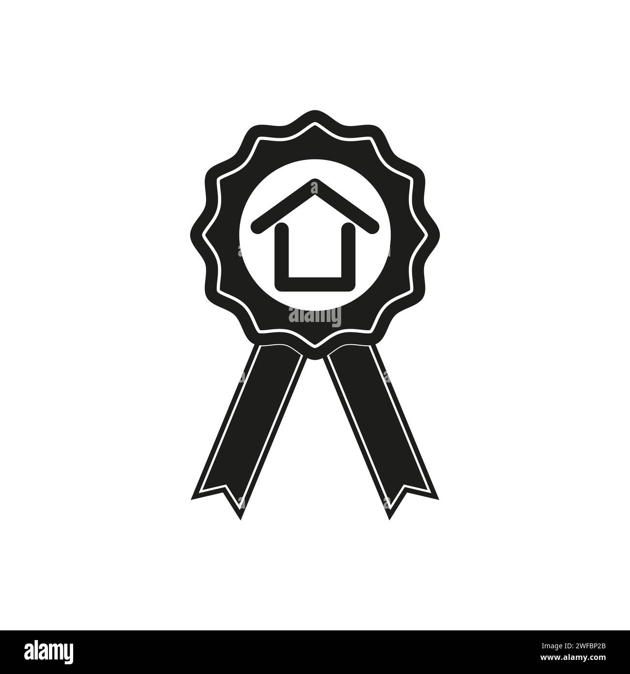 Real estate achievement icon. Home award symbol. Vector illustration. EPS 10. Stock image. Stock Vector