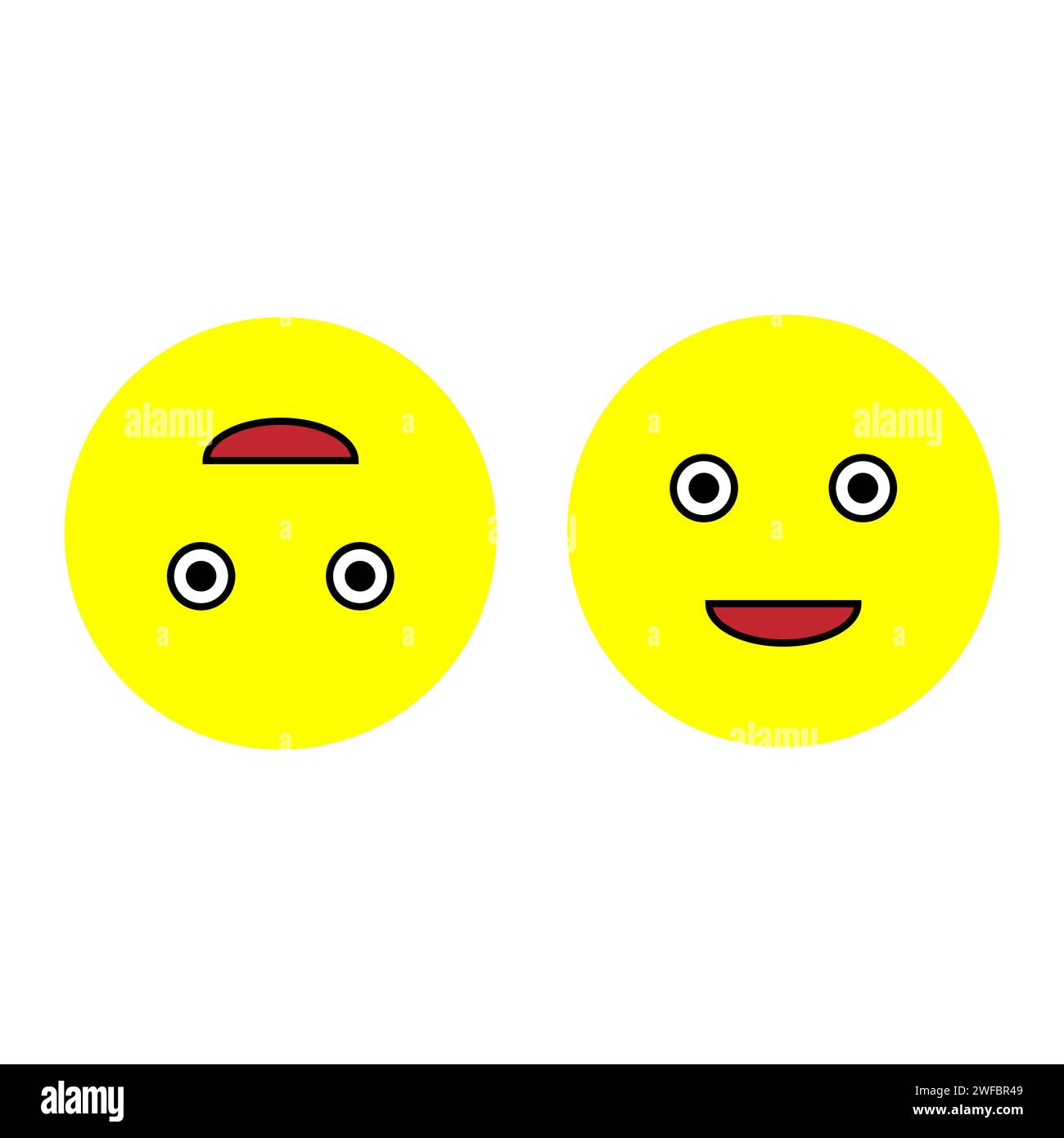Happy emoji. Message button. Communication background. Yellow icon. Emotion face. Vector illustration. Stock image. EPS 10. Stock Vector