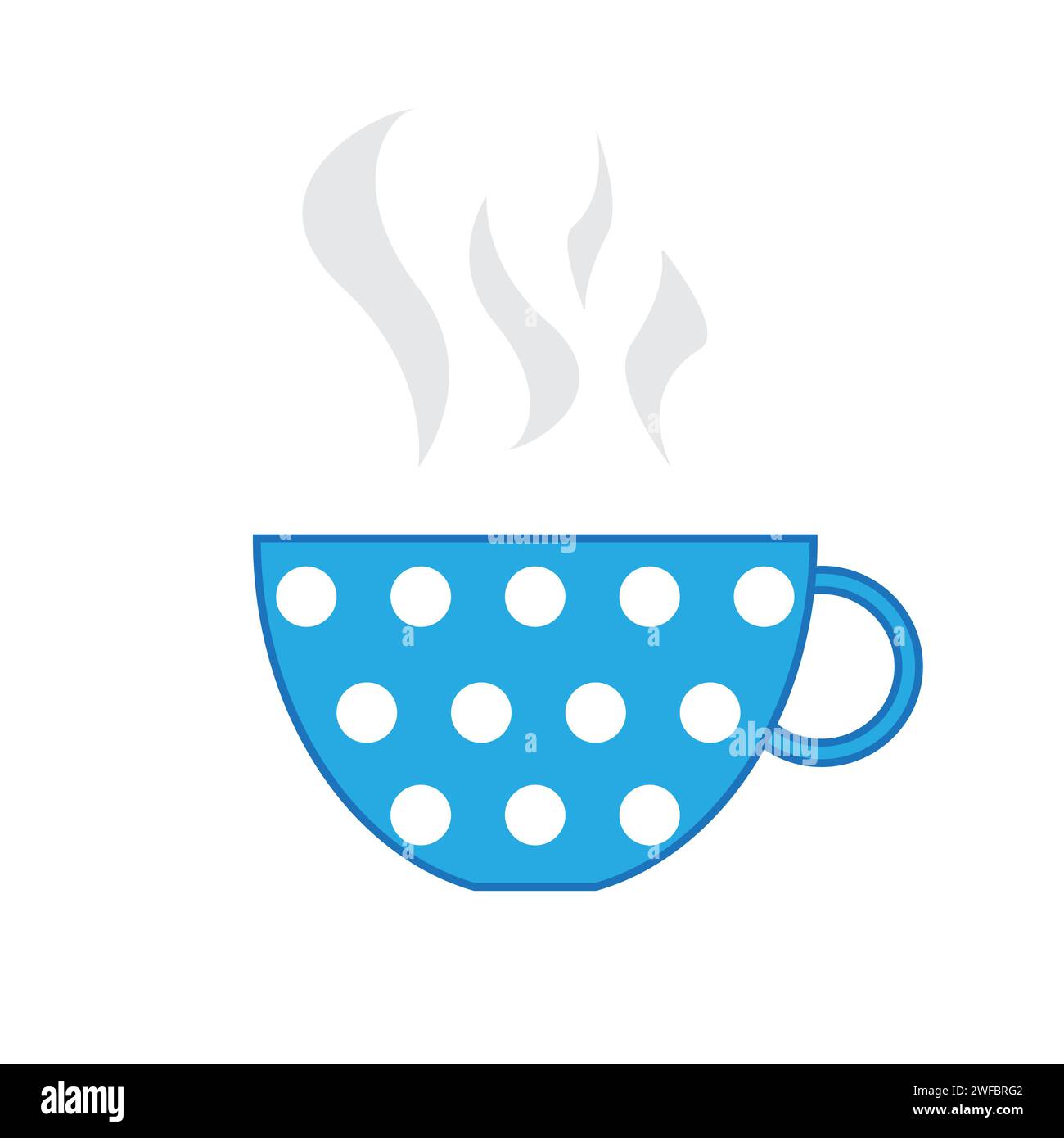 Blue mug with dot. Hot drink. Home design. Kitchen element. Interior ...