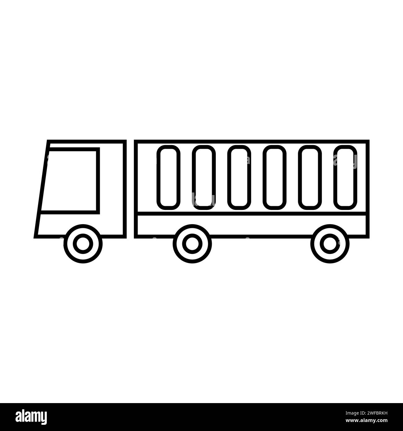 Lorry silhouette icon. Dump truck. Container transport. White shape ...
