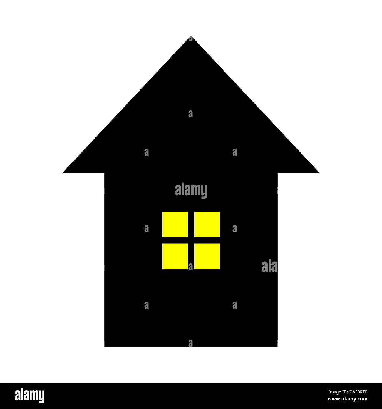 House icon. Home sign. Light window. Architecture building. Cartoon