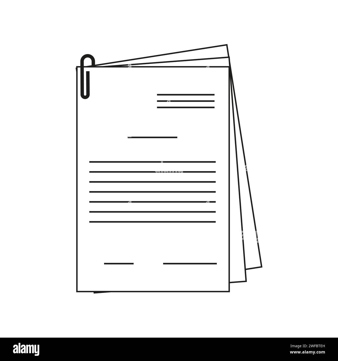 Paper Clip Sheets. Copy Space. Design Template Page. Vector 