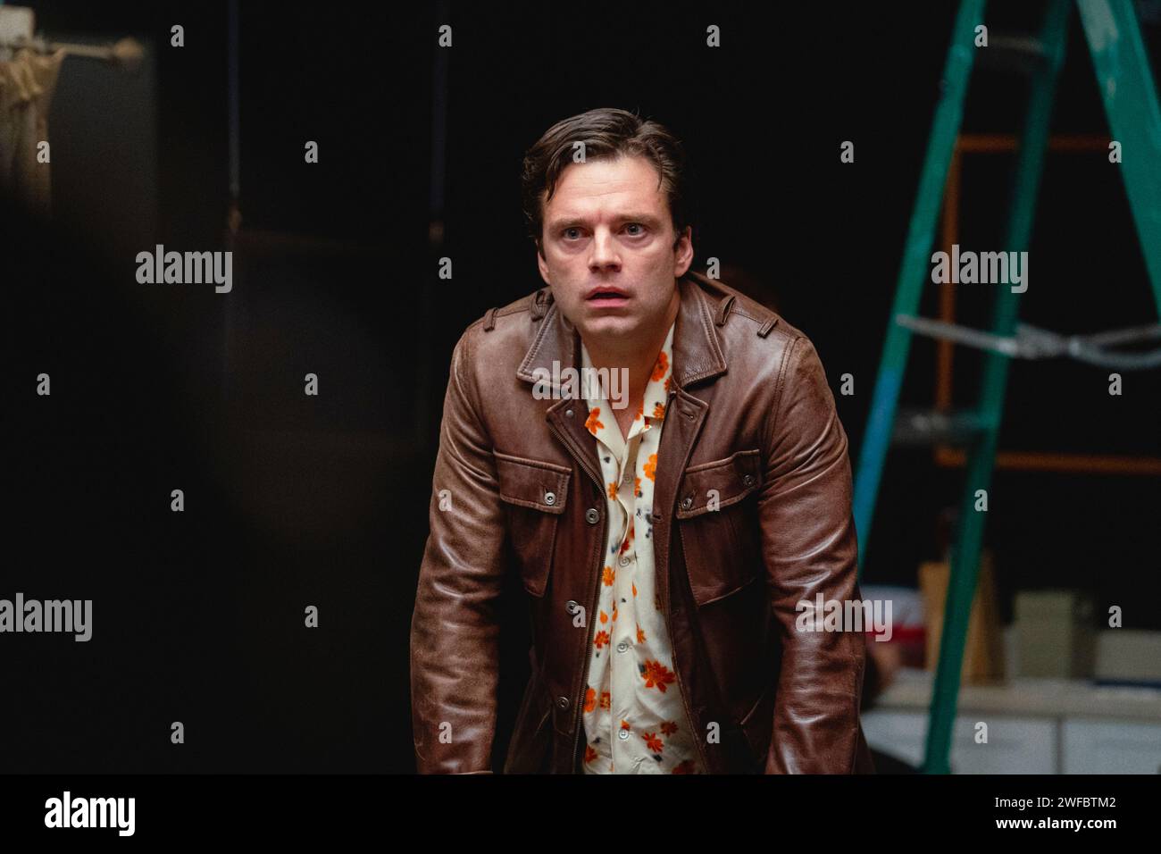 A Different Man (2024) directed by Aaron Schimberg and starring Sebastian Stan as Edward, a man who undergoes facial reconstructive surgery and becomes  becomes fixated on an actor in a stage production based on his former life. Publicity photograph ***EDITORIAL USE ONLY***. Credit: BFA / A24 Stock Photo