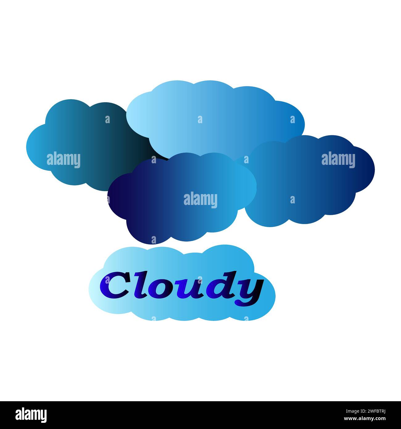 set with blue clouds. Blue sky vector. Cute summer wallpaper. Vector illustration. Stock image. EPS 10. Stock Vector