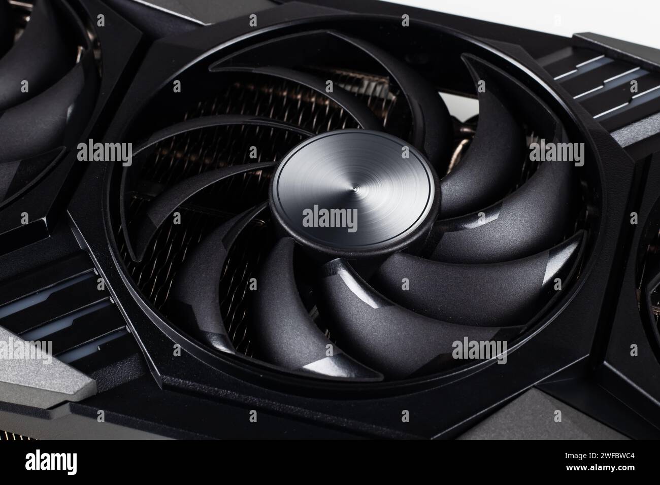 video grafic card cooler. concept computer harware close up. Stock Photo