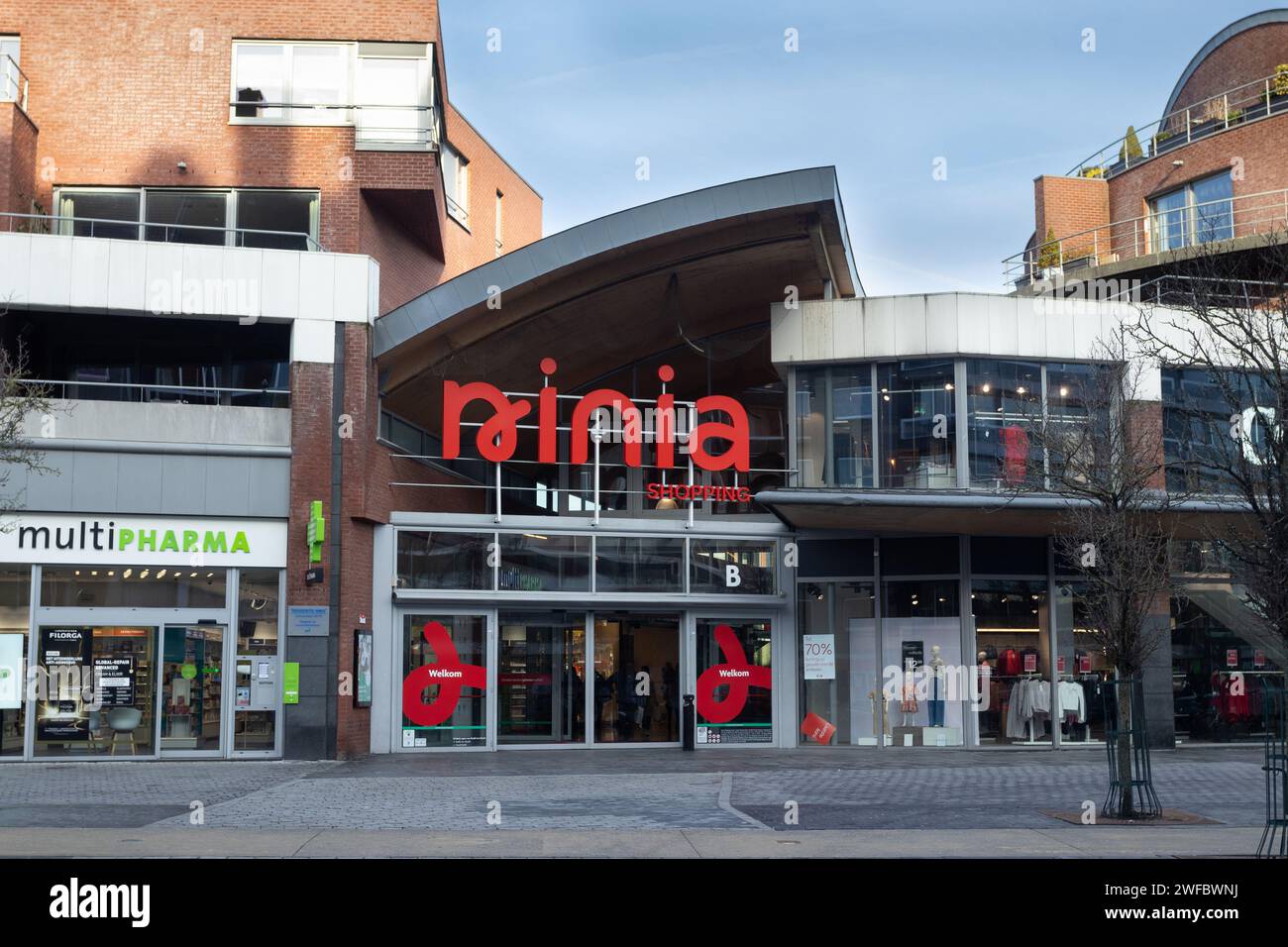 NINOVE, BELGIUM, 29 JANUARY 2024 The Ninia Shopping Center in Ninove