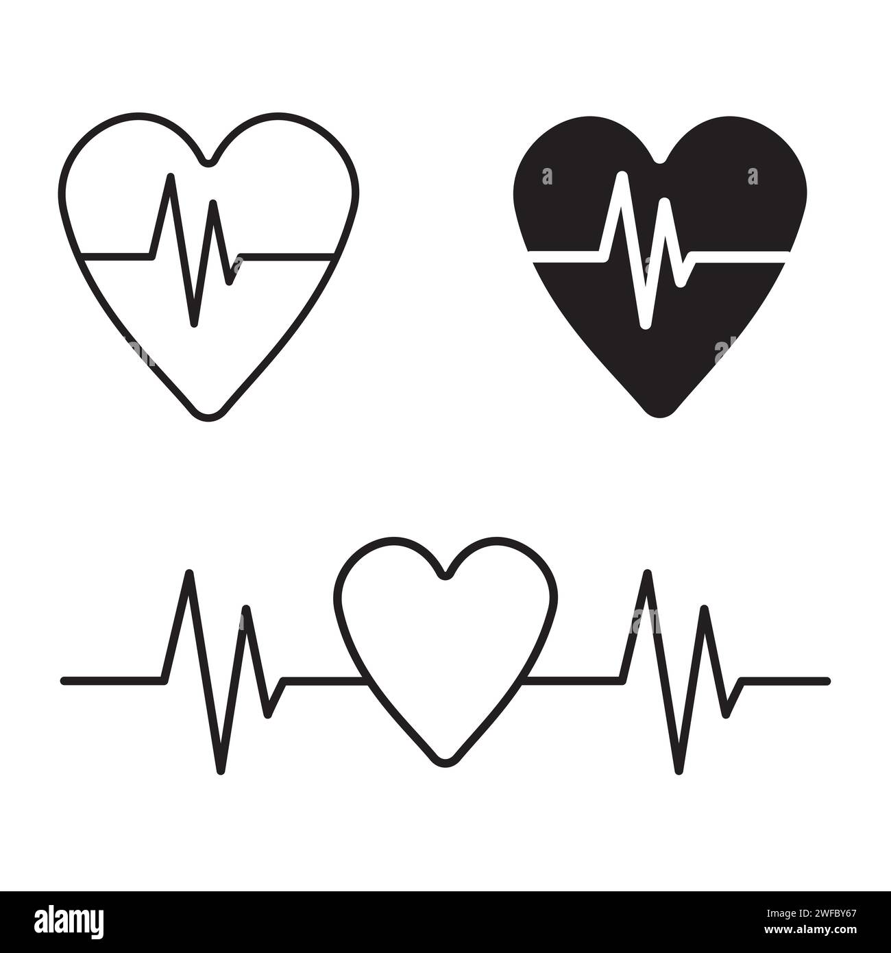 Heart cardiogram. Heart icon vector. Love symbol. Medicine emblem ...