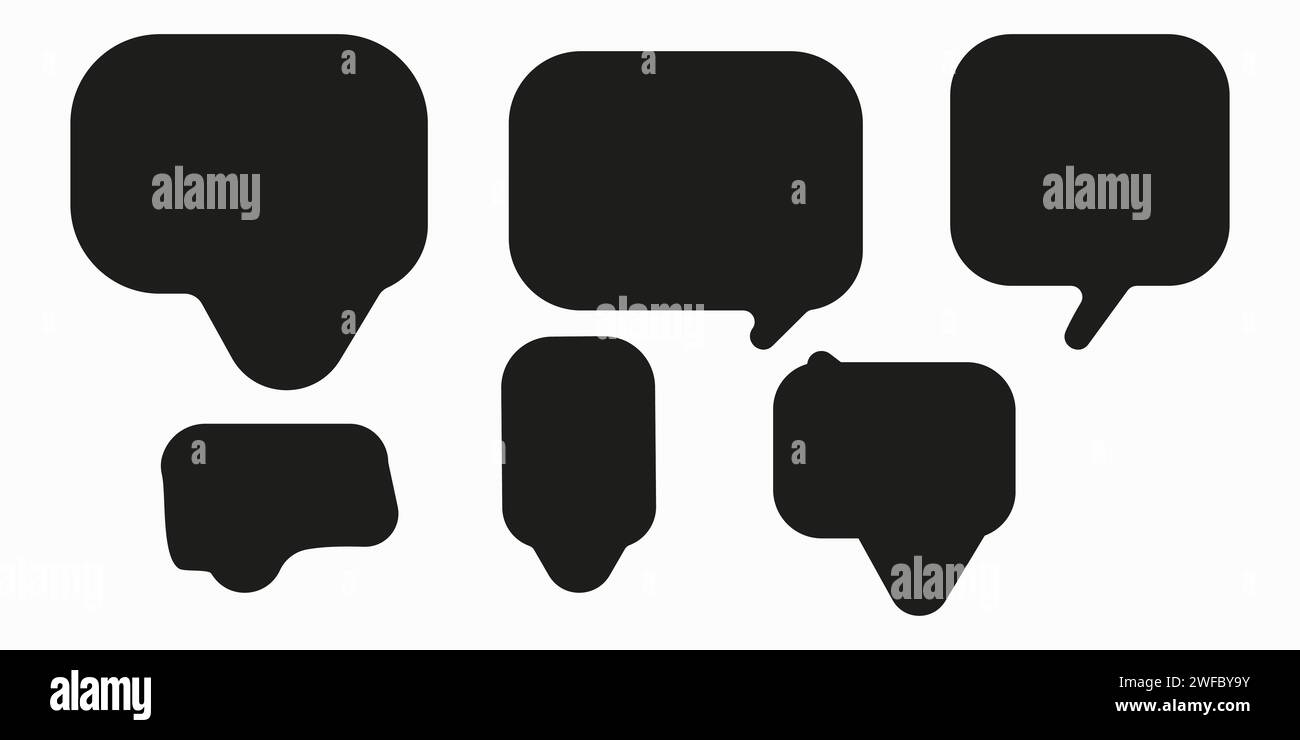 Cartoon comic message sign. Rectangle speech dialogue icon set ...