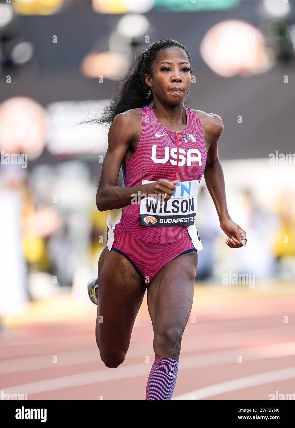 Britton WILSON participating in the 400 meters at the World Athletics Championships in Budapest 2023. Stock Photo