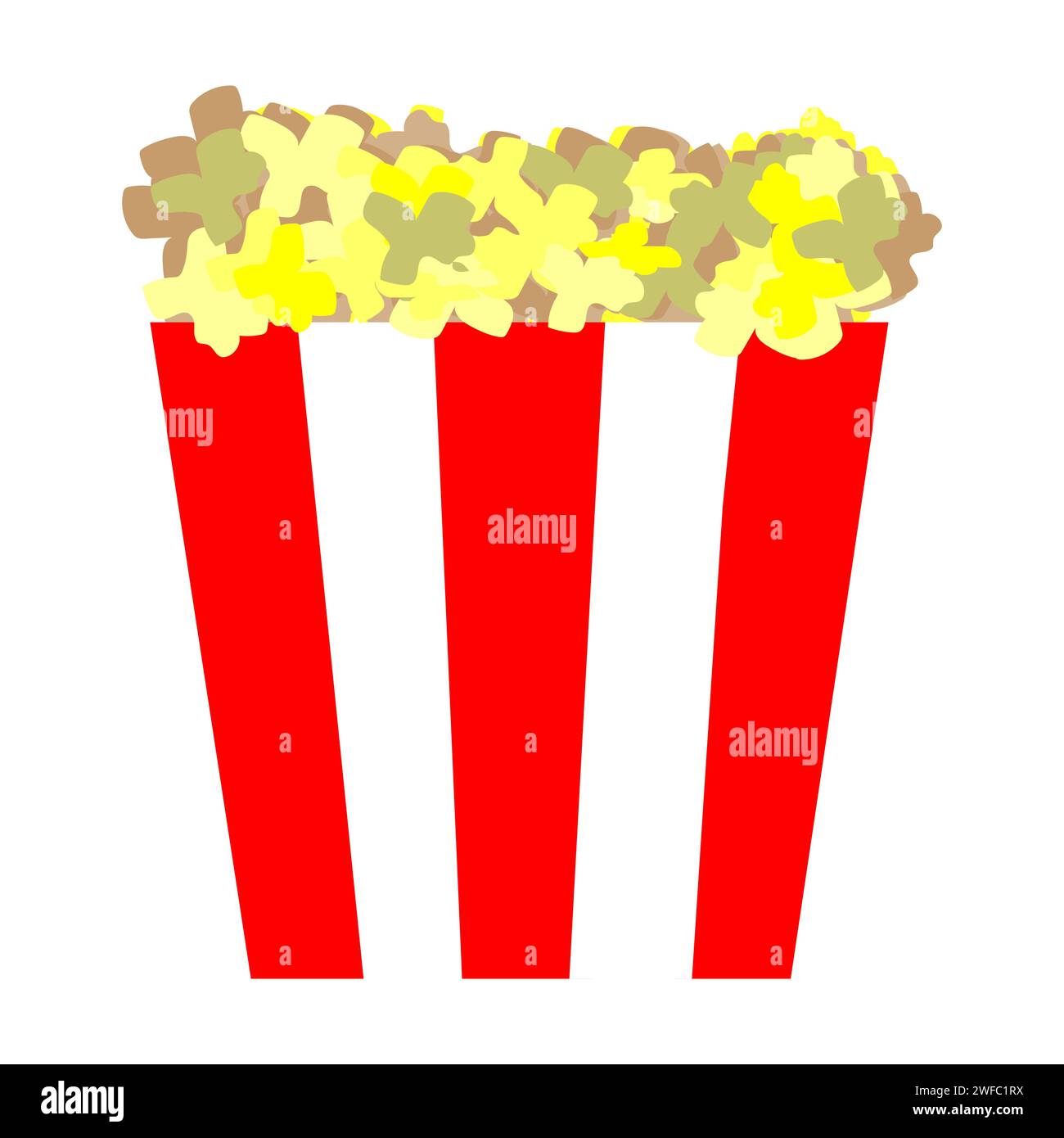 Popcorn icon. Movie theater symbol. Cinema emblem. Cartoon design. Freehand modern art. Vector illustration. Stock image. EPS 10. Stock Vector
