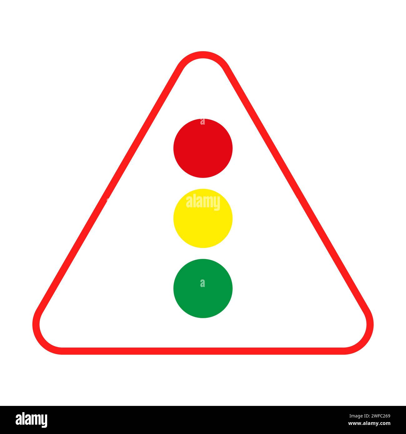 Traffic Lights Sign. Triangular Road Symbol. Attention Element 