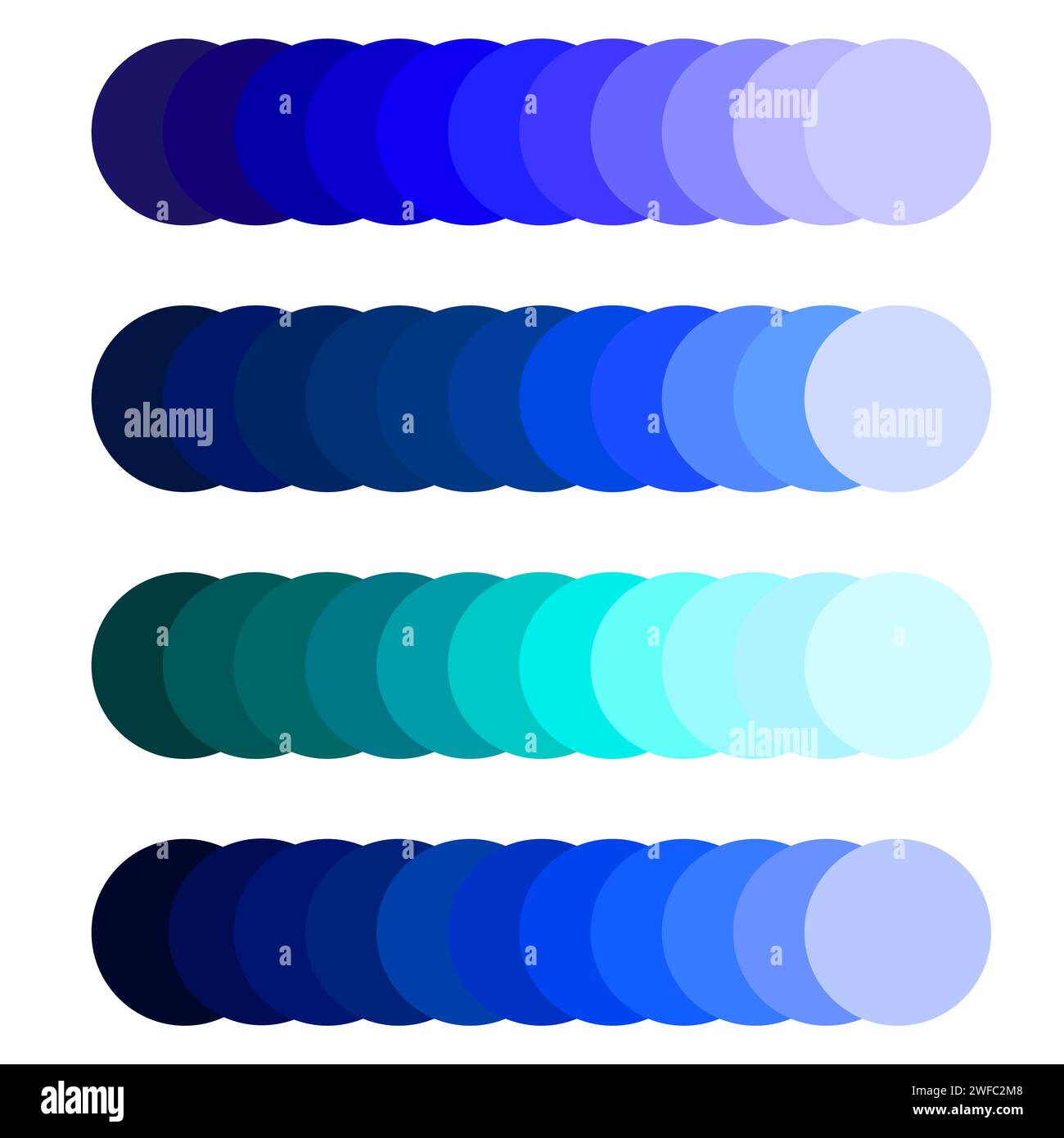 Blue palette. Colorful circle. Creative concept. Art design. Fashion decor element. Vector illustration. Stock image. EPS 10. Stock Vector
