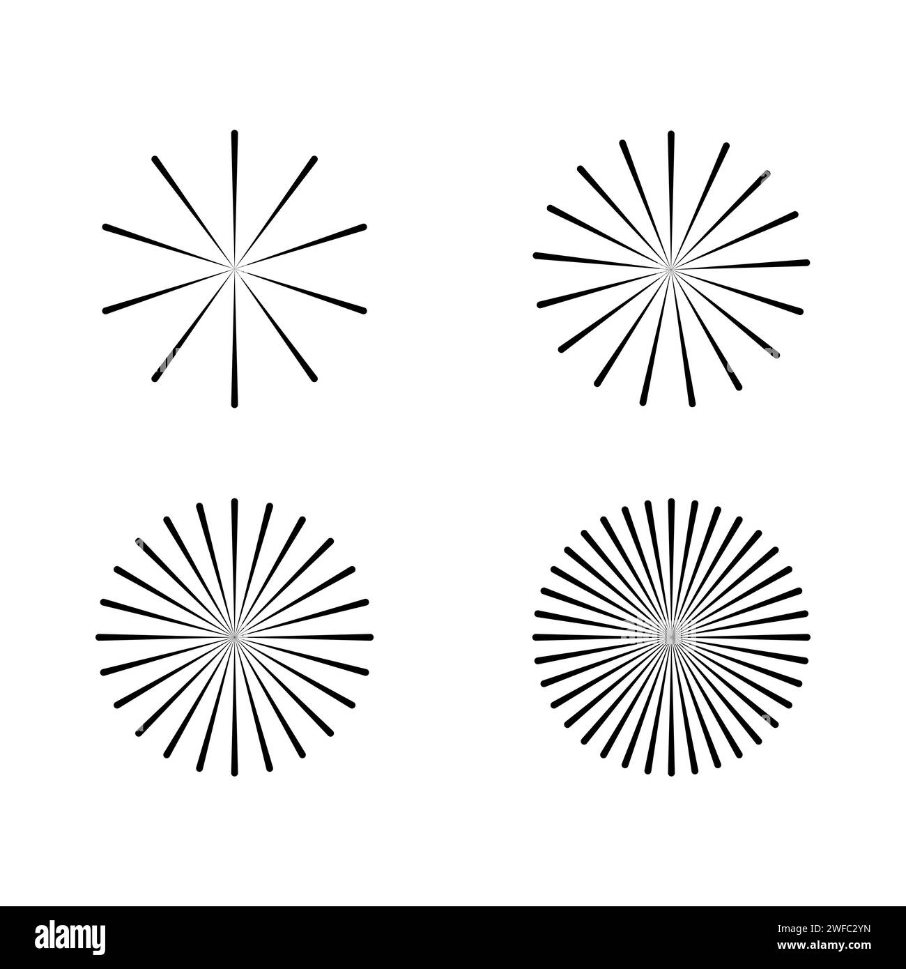 icon with circles rays icons. Optical pattern. Round shape. Vector illustration. Stock image. EPS 10. Stock Vector