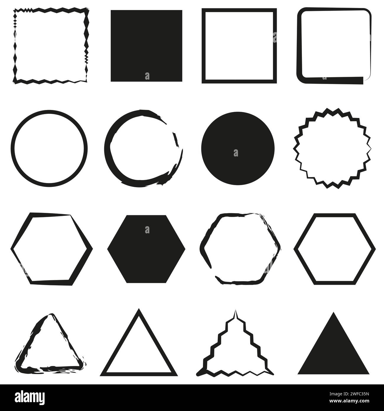 brush geometric frames. Watercolor brush texture. Writing pattern ...