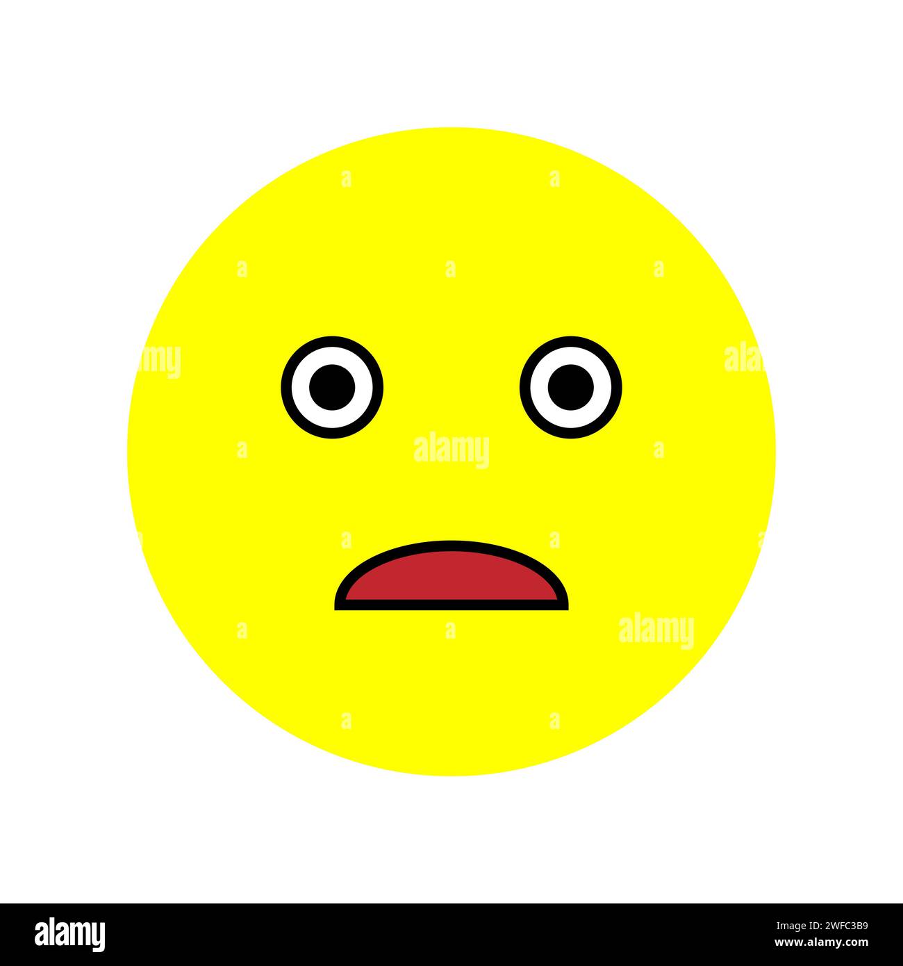 Scaring emoji. Message button. Communication background. Chat symbol. Yellow face. Vector illustration. Stock image. EPS 10. Stock Vector