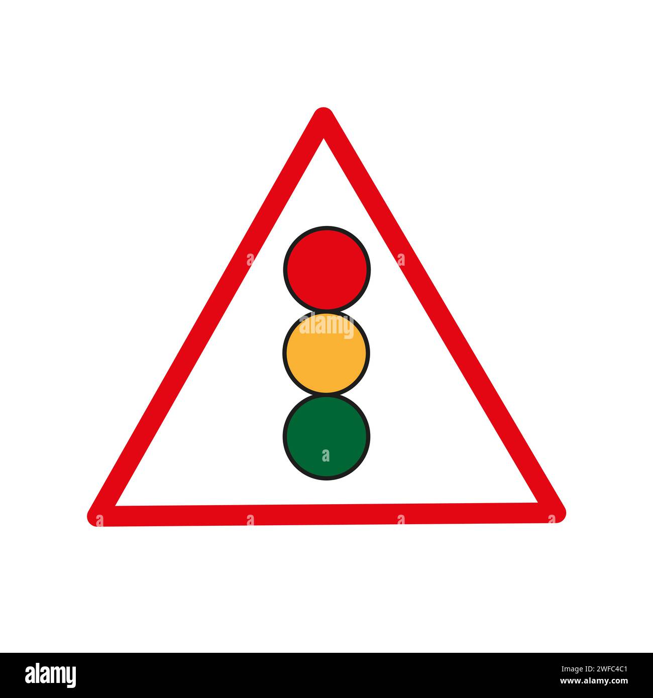 Traffic light ahead sign. Isolated navigation emblem. Regulation ...