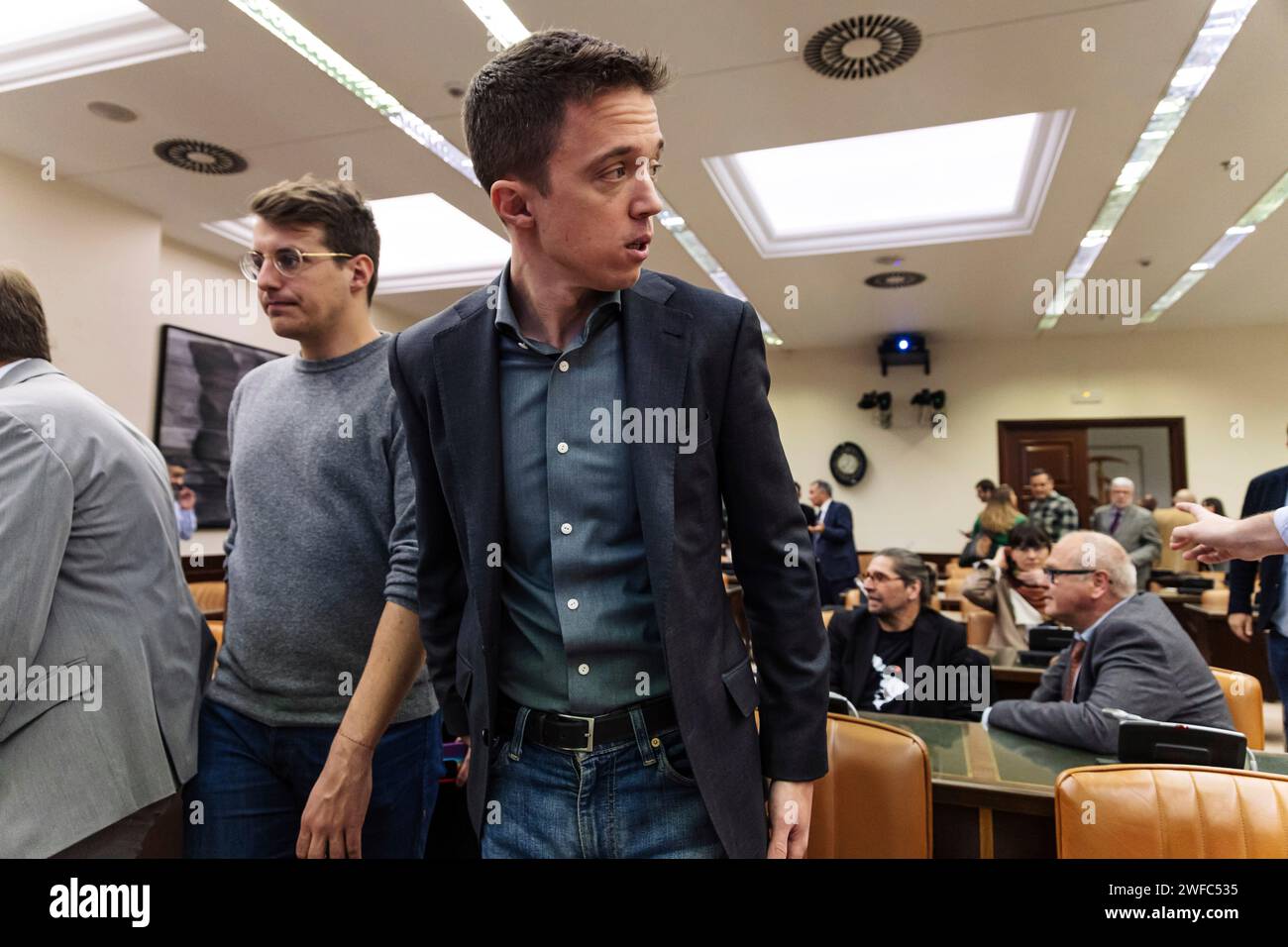 Sumar Jan The leader of Más País, Iñigo Errejón upon his arrival at a meeting of ...