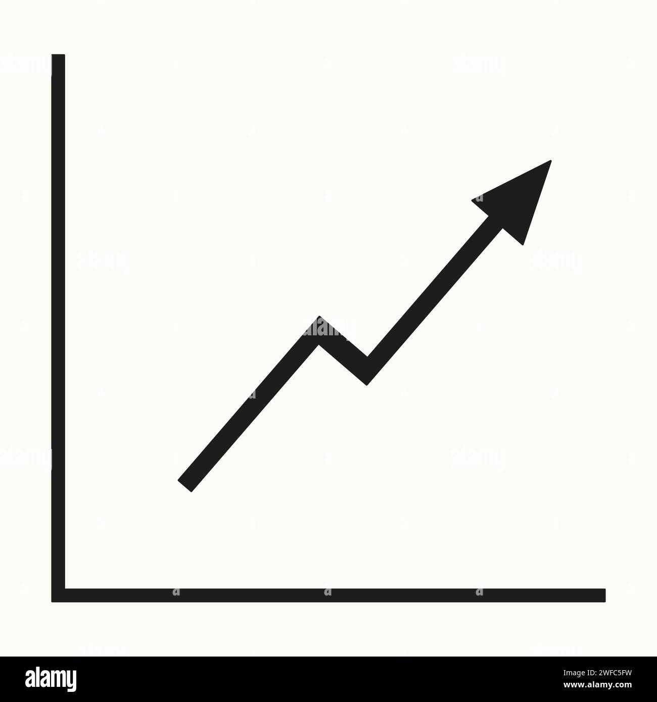 Black zig zag arrow up. Timeline scale. Business background. Financial concept. Vector illustration. Stock image. EPS 10. Stock Vector