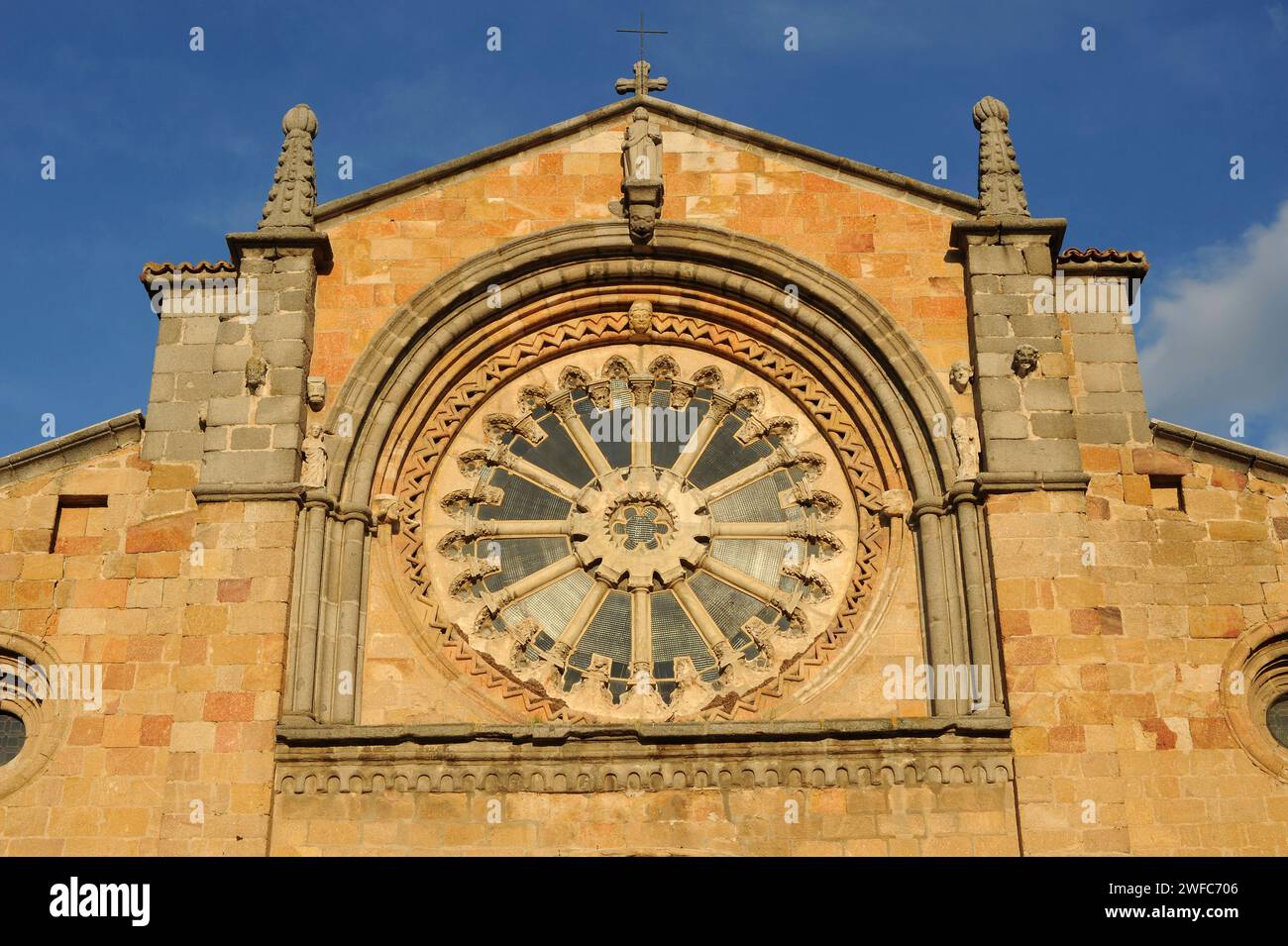 Avila, Iglesia de San Pedro, romanesque. Rosette detail. Avila city, Castilla y Leon, Spain. Stock Photo