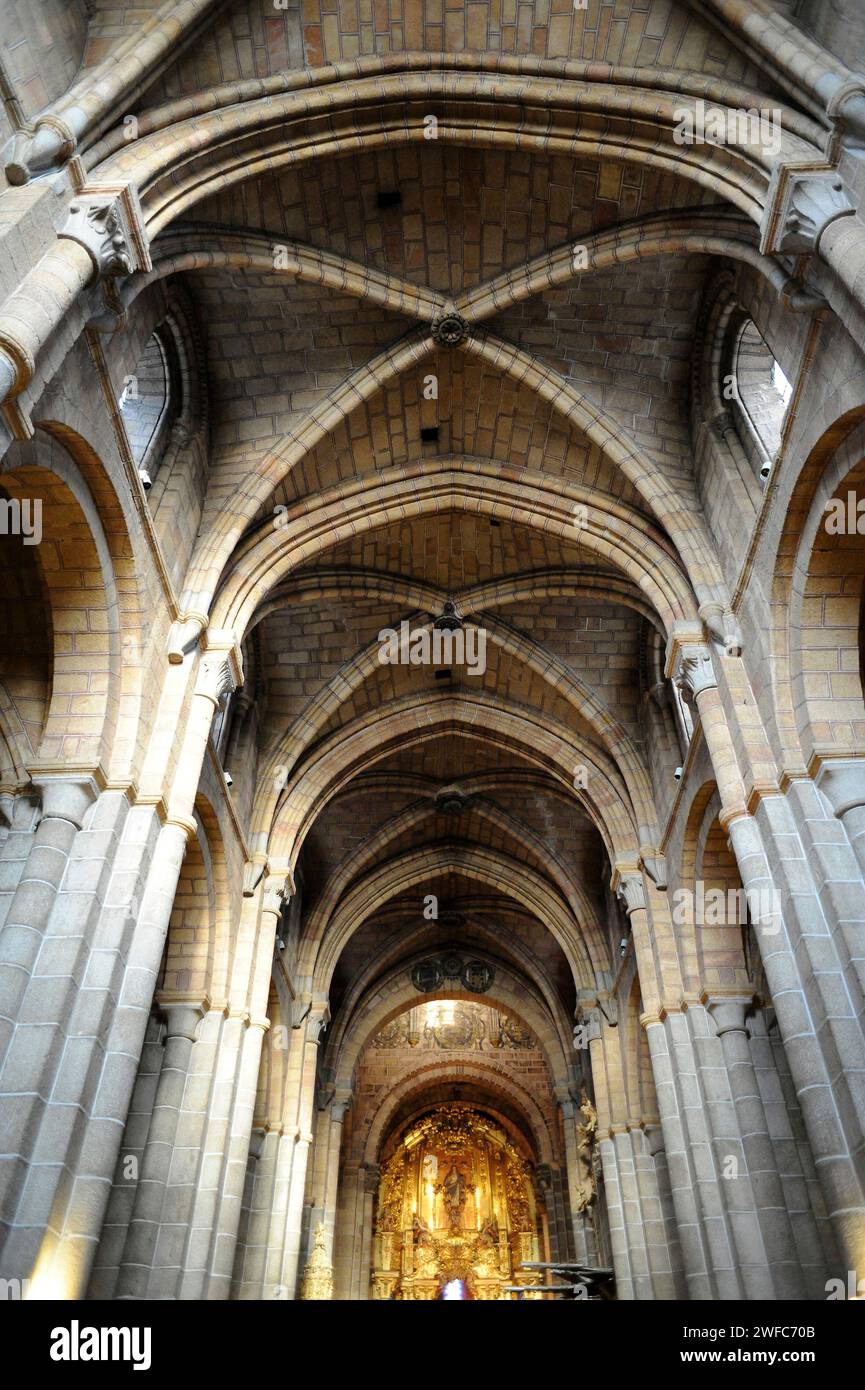 Avila, Iglesia de San Pedro, romanesque. Inside. Avila city, Castilla y Leon, Spain. Stock Photo